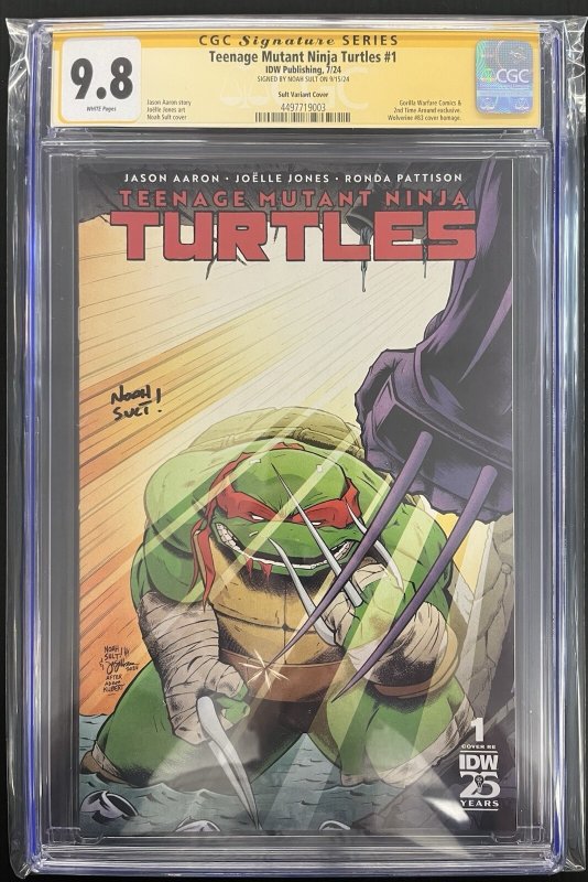 Teenage Mutant Ninja Turtles #1 CGC 9.8 EXCLUSIVE Signed BY NOAH SULT PROSHIPS