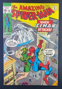 Amazing Spider-Man (1963) #92 FN/VF (7.0) Iceman sw