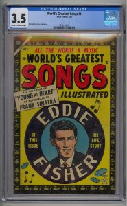 WORLD'S GREATEST SONGS #1 CGC 3.5 RARE ATLAS COMIC  