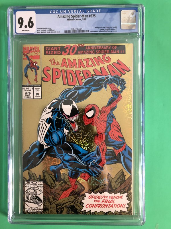 The Amazing Spider-Man #375 CGC 9.6 WP (1993) HOLO-GRALX-CVR / NEW SLAB