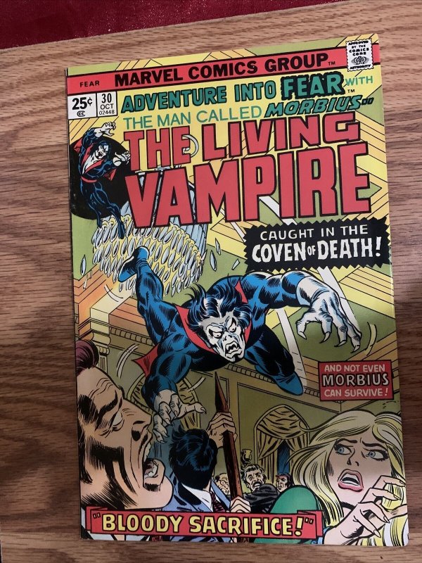 1975 MARVEL ADVENTURE INTO FEAR # 30 MORBIUS the LIVING VAMPIRE SIMON STROUD