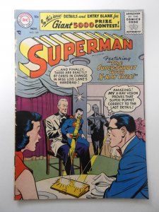 Superman #109 (1956) VG+ Condition moisture stain, rust on staples