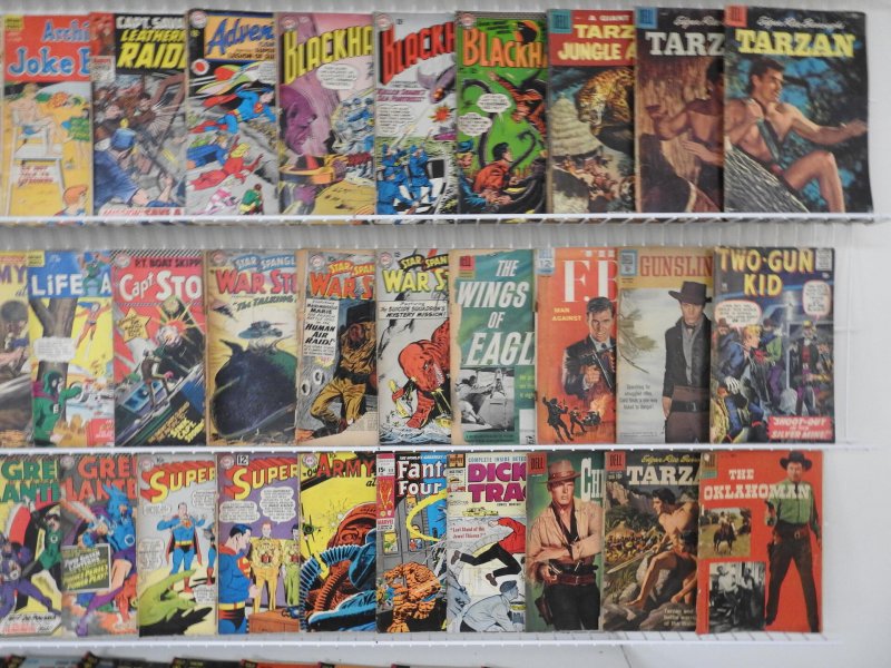Huge Lot Golden/Silver Age Comics W/Kid Colt, Tarzan, Batman, Star Spangled War+