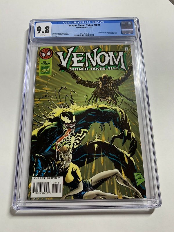 Venom Sinner Takes All 4 Cgc 9.8 White Pages Marvel