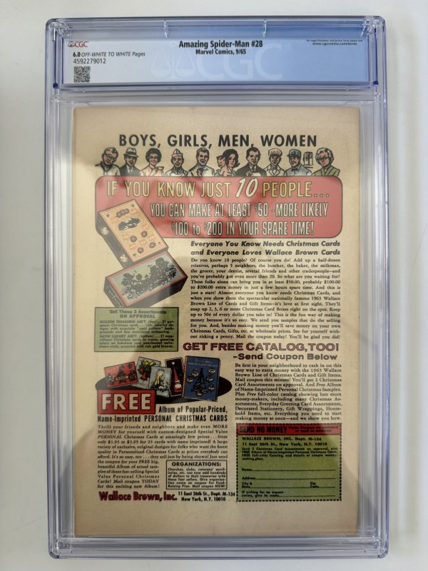 AMAZING SPIDER-MAN #28 CGC 6.0 MOLTEN MAN (1965)