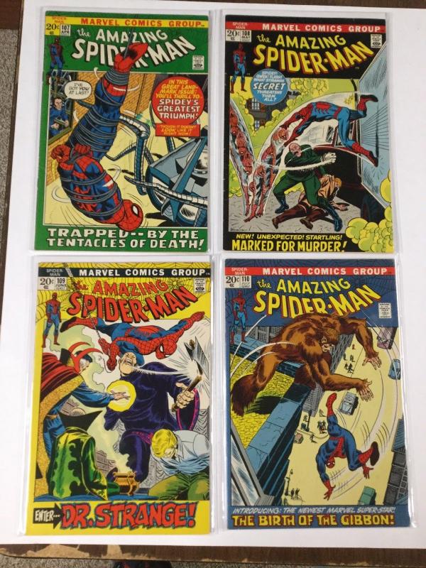 Amazing Spider-man 102 103 104 105 106 107 108 109 110 5.5-7.5 Fn- / Vf- Av Fine