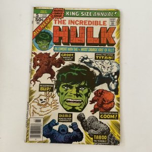 Incredible Hulk Annual 5 Fine Fn 6.0 Marvel 1976