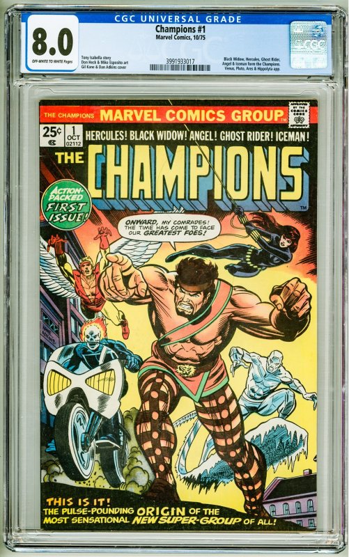 Champions #1 CGC 8.0! OWW Pages!