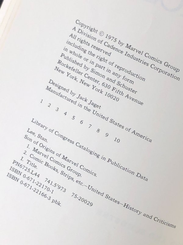 Son of Origins of Marvel Comics by Stan Lee (1975)