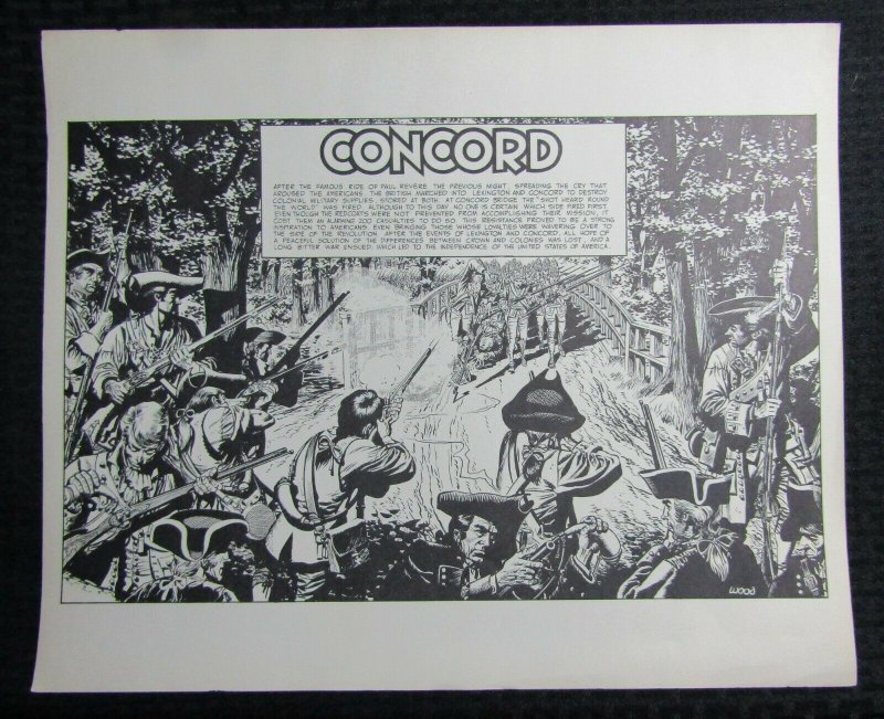 1975 CONCORD by Wally Wood 17x14 Black & White Print FN 6.0