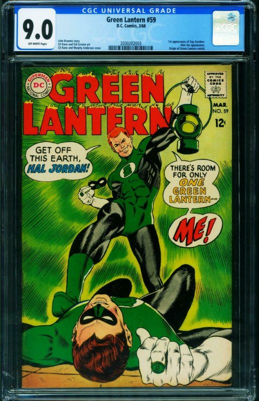 GREEN LANTERN #59 CGC 9.0 1st GUY GARDNER 2030202003