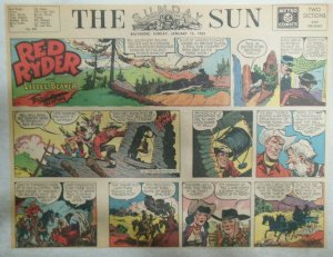 Red Ryder Sunday Page by Fred Harman from 1/13/1952 Tabloid Page Size! Western!