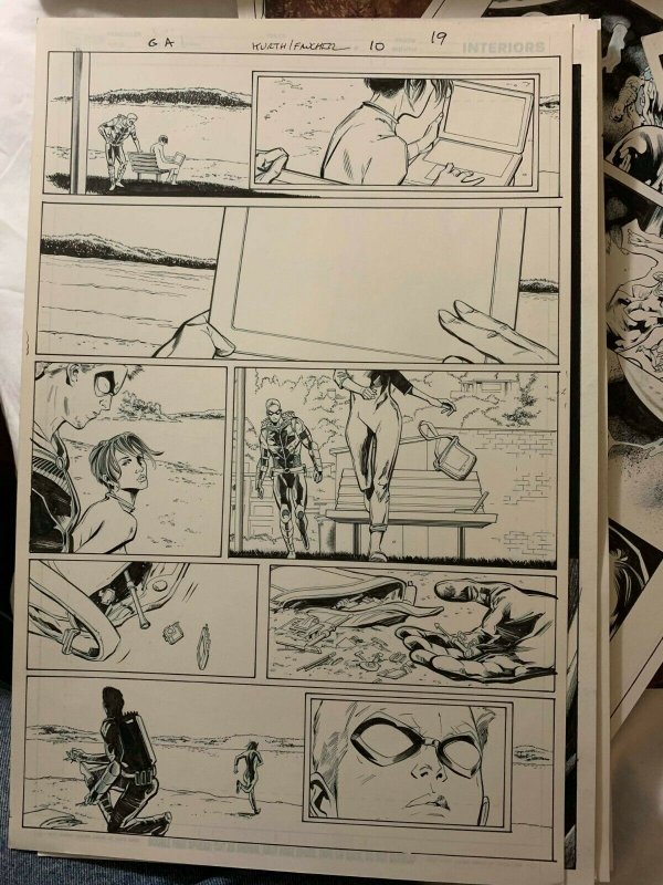 Green Arrow 10  Rebirth page 19 Original art  Steve Kurth//Wayne Faucher