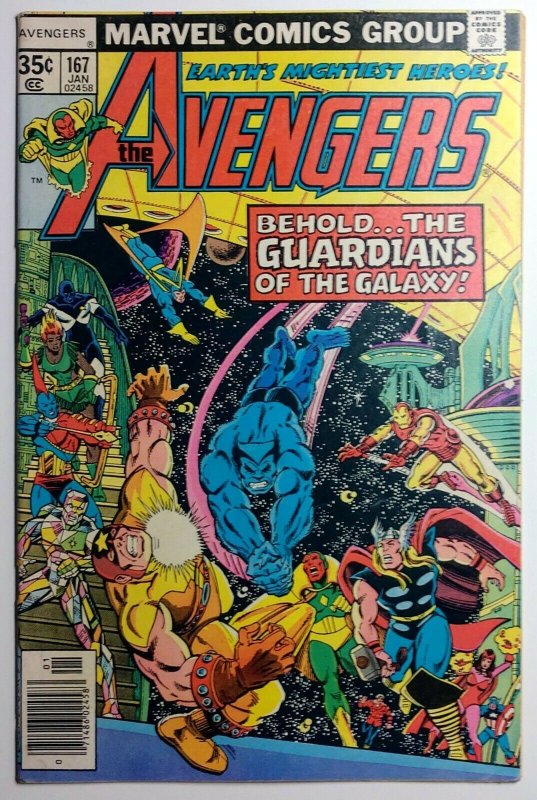 Avengers #167 MARK JEWELERS, 1st meeting with Guardians of the Galaxy