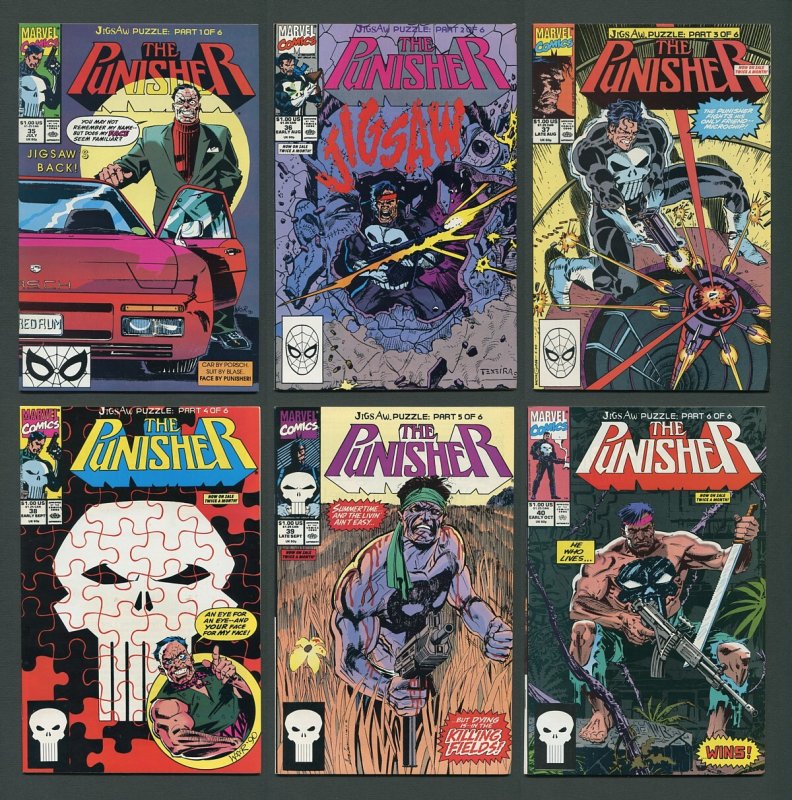 Punisher ##35 #36 #37 #38 #39 #40 (Jigsaw SET) 9.0 - 9.2 NM  1990