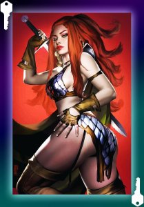 RED SONJA 8 Hot Exclusive Key Cover JOSH BURNS Variant LTD 333 Copies/Conan Kull