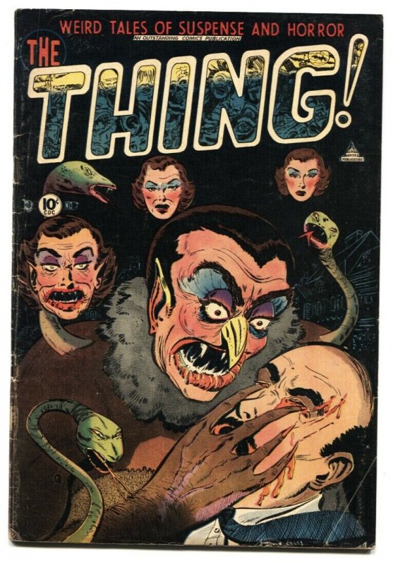 The Thing! #7 1953-Injury to eye cover-Charlton Pre-code Horror