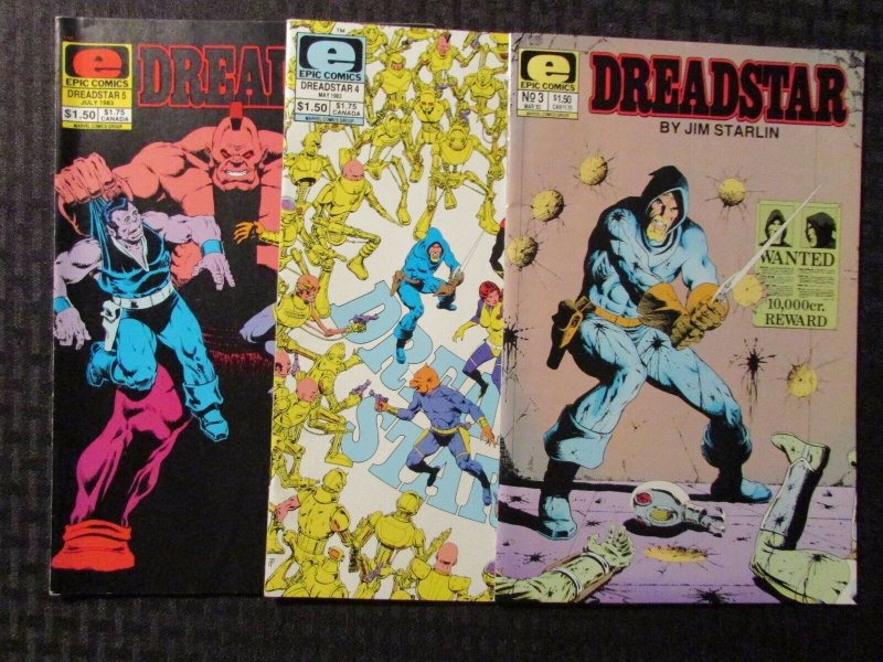 1982 DREADSTAR by Jim Starlin #1 2 3 4 5 FN- to FN+ LOT of 5 Epic/Marvel