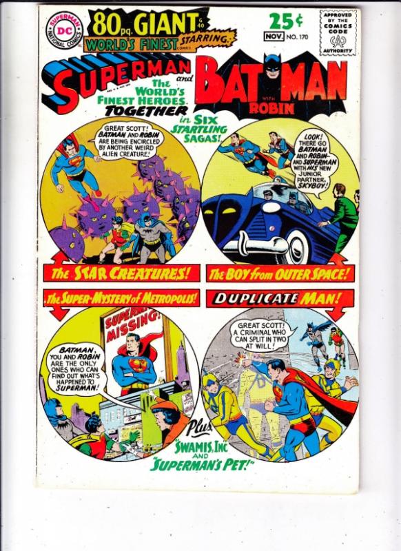 World's Finest #170 (Nov-67) VF High-Grade Superman, Batman, Robin