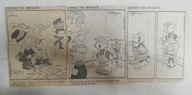 (300) Dennis The Menace Dailies by Hank Ketcham 1-12,1979 Size: 2 x 4.5 inches