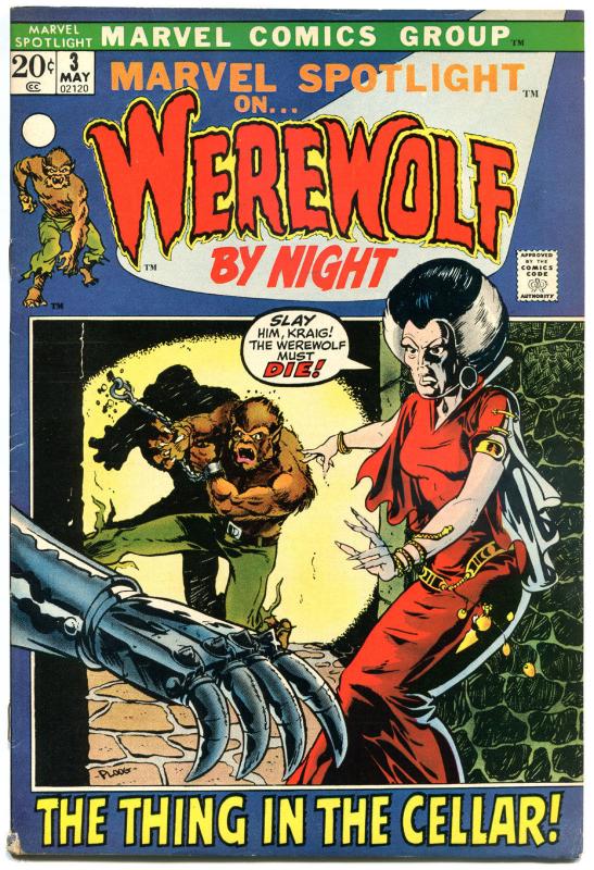 MARVEL SPOTLIGHT #3, FN, Werewolf by Night, Mike Ploog, 1971, more WW in store