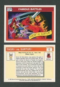 1990 Marvel Comics Card  #91 ( Thor vs Surtur) NM-MT+
