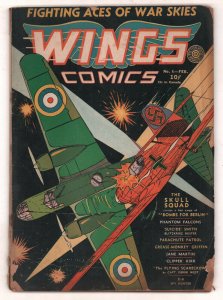 Wings Comics #6 - Nazi WWII Aerial Battle - Gene Fawcette Art (Grade 2.0) 1941