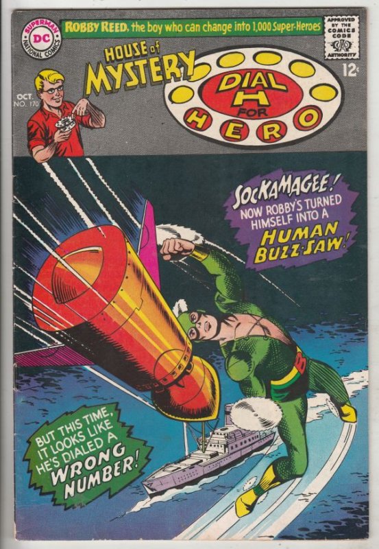 House of Mystery #170 (Oct-67) VF- High-Grade Martian Manhunter, Dial H. for ...