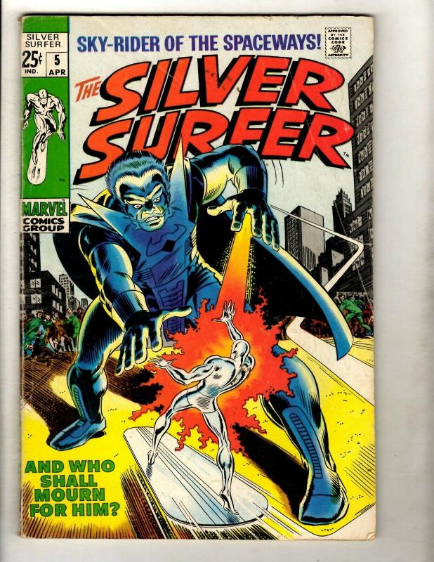 Silver Surfer # 5 FN- Marvel Comic Book Avengers Fantastic Four Galactus GK1