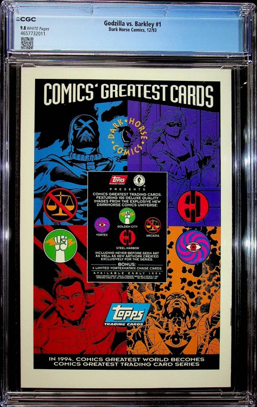 Godzilla vs. Barkley (1993) - CGC 9.8- Cert#4657732011