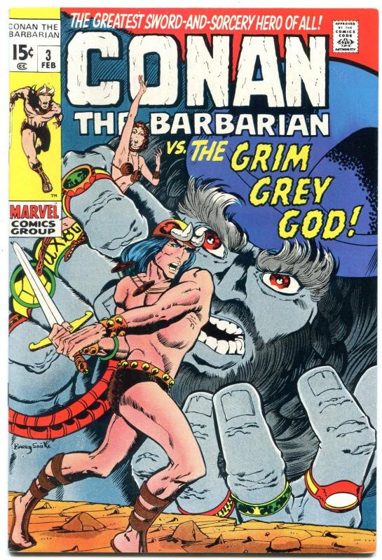 CONAN #3 1971-MARVEL COMICS-GRIM GREY GOD-BARRY SMITH VF+