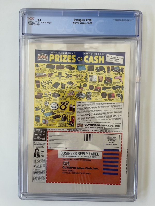 AVENGERS #200 - CGC 9.4 - NEWSSTAND - GEORGE PEREZ ART