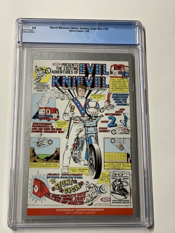 Marvel milestone amazing spider-man 129 cgc 9.8 wp