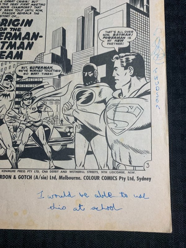 Vintage SUPERMAN AND BATMAN #4 G/VG 3.0 Origin Story