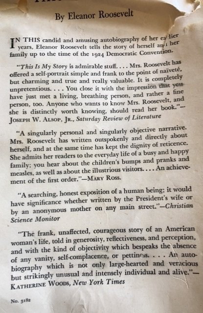 This I remember by Eleanor Roosevelt, 1949 with extra