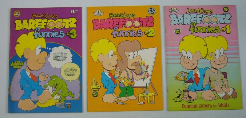 Howad Cruse's Barefootz Funnies #1-3 FN/VF complete series gay underground comix 