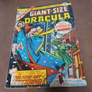 GIANT-SIZE DRACULA #5 bronze age 1975 ? 1st JOHN BRYNE ART AT MARVEL tomb of