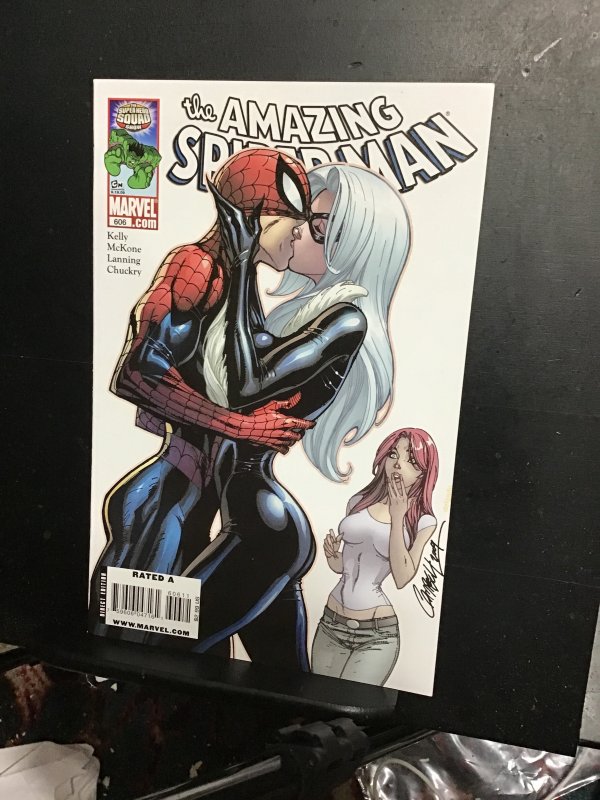 Amazing Spider-Man #606 (2009) Black Cat kiss! Super high grade! NM C’ville CERT