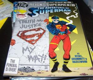 Adventures of Superman #501 (Jun 1993, DC) superboy +reign of the supermen