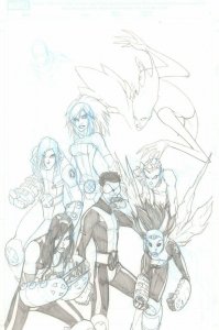 New X-Men Unfinished Pencil Cover - Signed art by Humberto Ramos 