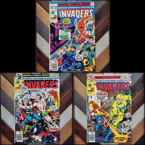 Invaders #27, 33, 35 (Marvel 1978) 1st HUMAN TOP + THOR, HITLER, Bucky, Toro