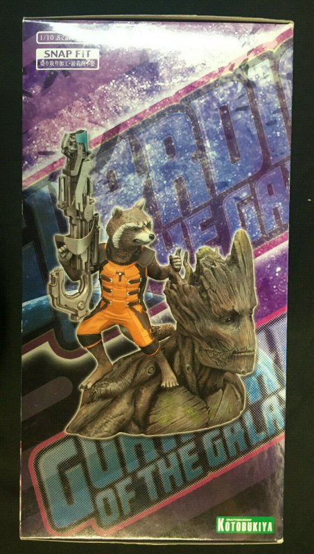 GUARDIANS OF THE GALAXY ROCKET RACCOON & GROOT ARTFX+ STATUE MODEL KIT MIB 