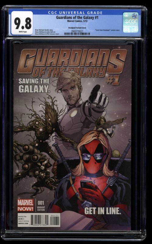 Guardians of the Galaxy (2013) #1 CGC NM/M 9.8 McNiven Deadpool Variant