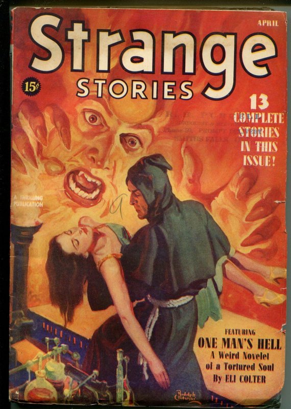 Strange Stories 4/1940-hooded menace-Belarski-Spier Woman-horror pulp-VG