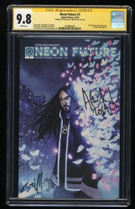 Neon Future #1 CGC NM/M 9.8 White Pages Signed SS Steve Aoki & Tom Bilyeu