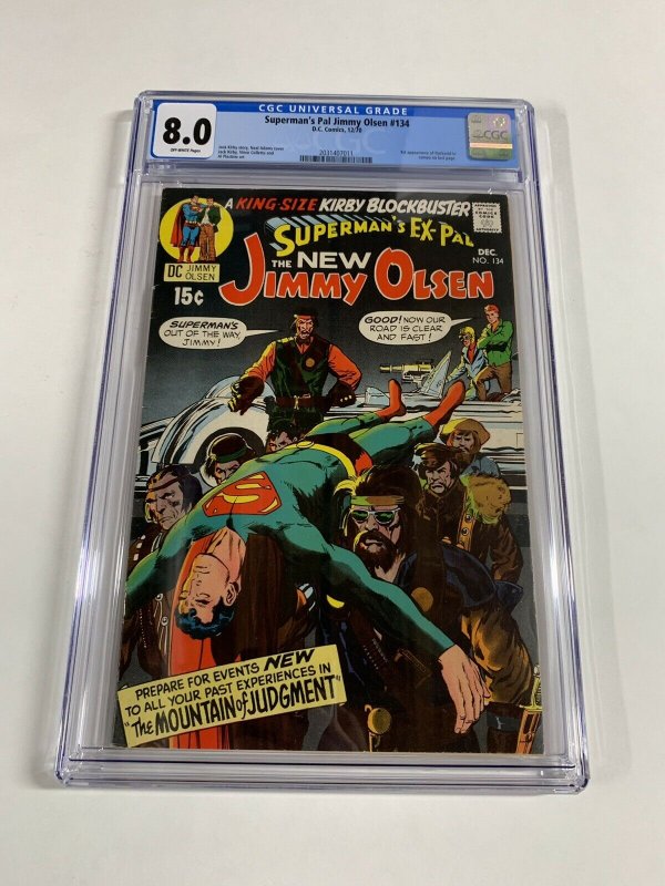 Supermans Pal Jimmy Olsen 134 Cgc 8.0 Ow Pages 1st Darkseid Dc Comics