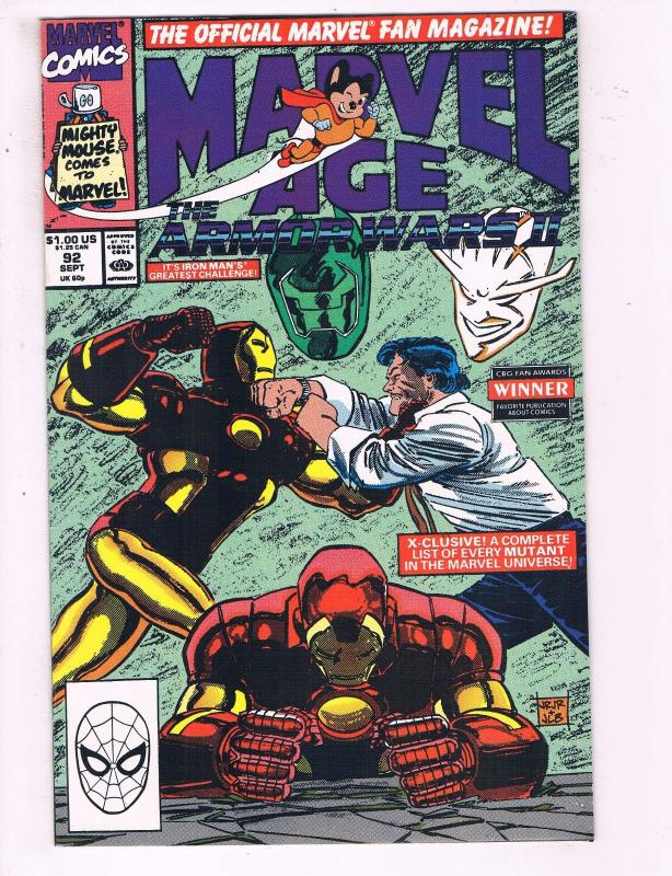 Marvel Age # 92 VF/NM Comic Book Iron Man Hulk Thor Avengers Captain America J22