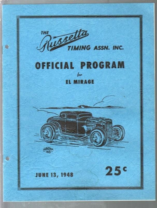 Russetta Timing Assn-Race Program-El Mirage 6/13/1948-entry list-FN