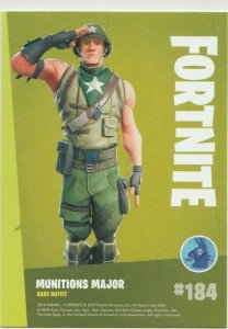 Fortnite Munitions Major 184 Rare Outfit Panini 2019 trading card series 1