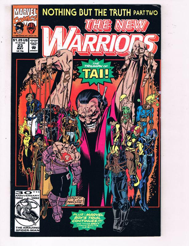 The New Warriors #23 VF Marvel Comics Comic Book May 1992 DE24